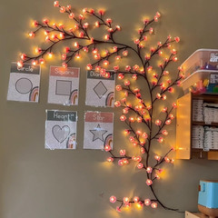 5.3 FT 144 LED Cherry Blossom Tree Branch Lights for Wall,8 Modes Pink Cherry