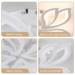 Haodengshi Modern Led Ceiling Light Fixture Dimmable 28 White Modern Flower