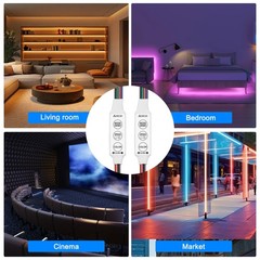 Mini Led RGB Controller 3 Keys Led Strip Light Brightness Dimmer Controller S…