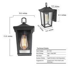 Classy Leaves Black Outdoor Wall Lights Exterior Light Fixture Modern Outdoor