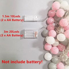 10/20 LED Cotton Ball LED String Lights Fairy Garland Decoration