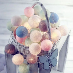 10/20 LED Cotton Ball LED String Lights Fairy Garland Decoration