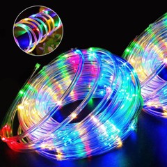 100/200 LED Solar Rope Tube String Fairy Lights Strip Waterproof Outdoor Garden
