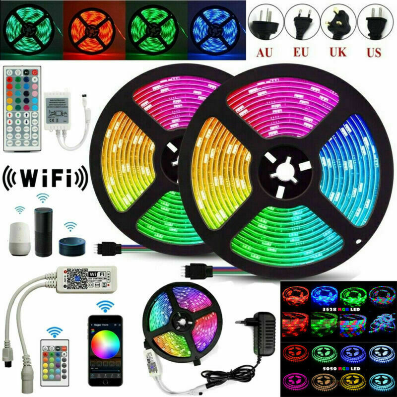 5m/10m/15m/20m LED Strip Light 5050 SMD RGB Waterproof WIFI IR Controller DC 12V