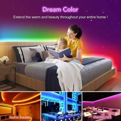 32ft Flexible 3528 RGB LED SMD Strip Light Remote Fairy Lights Room TV Party USA