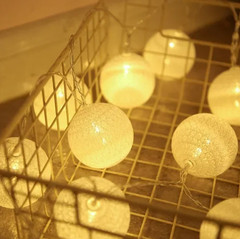 10/20 LED Cotton Ball LED String Lights Fairy Garland Decoration