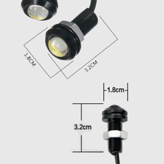 10 x 18mm 9W LED Eagle Eye Car Fog Light Daytime Running DRL Reverse Backup Lamp