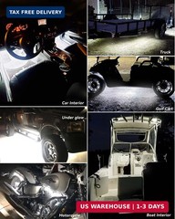 12V Led Light Strip 24″ Connectable White Led Strip Lights for Cars Golf Cart Mo