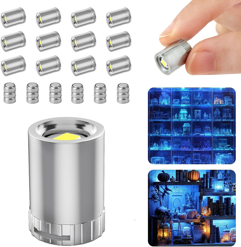 12 Pack Mini LED Lights, Blue Light Small LED Lights Battery Powered for Crafts,