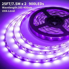 50 Foot Black Light Strips & Remote, Dimmable Flexible Blackights Strip Lights f