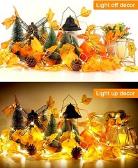 Versatile Fall Leaf String Lights – 3-Pack of 24.6ft 60 LED Decor for Holidays
