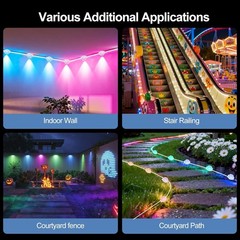 200Ft Permanent Outdoor Lights for House, App & Remote Control, RGB Smart Eaves