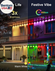 200Ft Permanent Outdoor Lights for House, 2025 Smart RGB LED outside Lights with