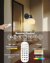 HEQIQEH Vintage Rechargeable Battery Operated Sconce Wall Lighting Remote