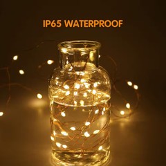 *2 PACK* SOWAZ Outdoor 33 ft. Solar Mini Bulb LED Copper Wire String Light