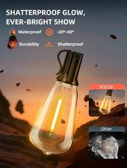 50FT Outdoor String Lights for Patio Waterproof Connectable ST38 LED Light Strin