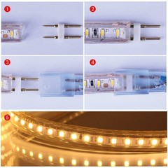 5050-60 Type AC 110-120V White LED Strip Lights, Flexible/Waterproof/Dimmable…
