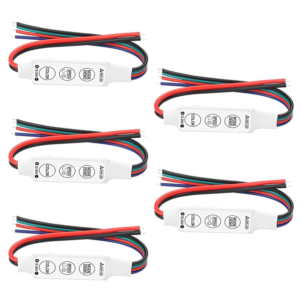 Mini Led RGB Controller 3 Keys Led Strip Light Brightness Dimmer Controller S…