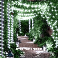 4-Pack 16.5Ft 50LED Battery Fairy Lights Cool White Remote Timer Outdoor