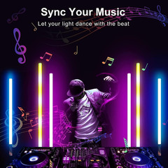 LUXCEO 4Pack RGB Tube Light Bar with Light Stand, Battery Powered LED Video Ligh