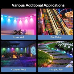 200Ft Permanent Outdoor Lights for House, App & Remote Control, RGB Smart Eaves