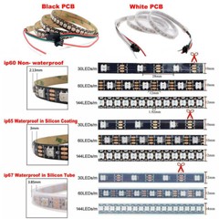 WS2812B LED Strip 5050 RGB 30/60/144LEDs/M ws2812 IC Individual Addressable DC5V