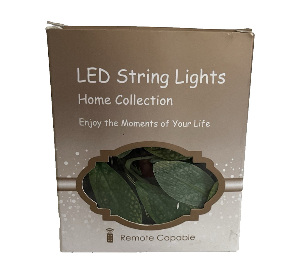 NIB Home Collection LED Olive Branch Garland String LIghts 10ft (Remote Capable)