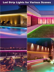100ft Waterproof LED Strip Lights – IP65 Outdoor Rope Lights with Remote & App C