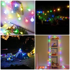 50 LED String Fairy Lights Color Changing Waterproof Round Ball Blubs Party Lamp