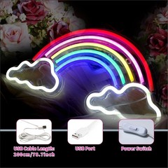 Neon Sign Light, Neon Rainbow Light for Kids USB Powered Rainbows LED Signs f…