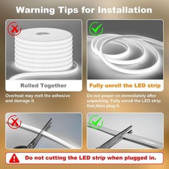 IP67 Waterproof 100FT AC 110V-120V COB LED Strip Lights Direct Plug Super Bright