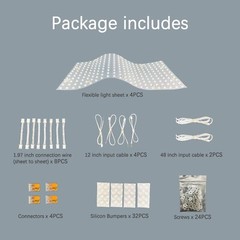 4-Pack LED Backlight Sheet 24V 36W 6000K White, 19.3X9.6 inches Each Unit, Di…