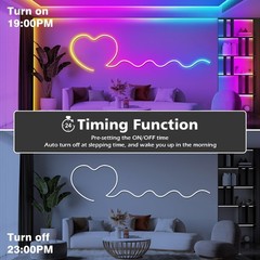 100FT Flexible Led Neon Rope Lights App Remote Control Party Decoration