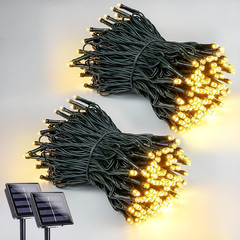 Outdoor Solar String Lights 200 LED 66FT Warm White with 8 Modes, IP65 Waterproo
