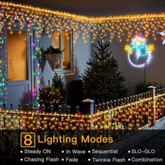 LED Curtain Lights String Fairy Outdoor Garden Christmas Wedding Party Icicle US