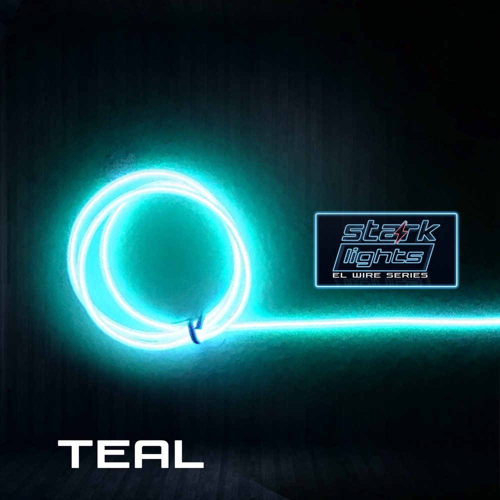 Neon LED Light Glow EL Wire + Control String Strip Rope Tube 3.2mm Thick – TEAL