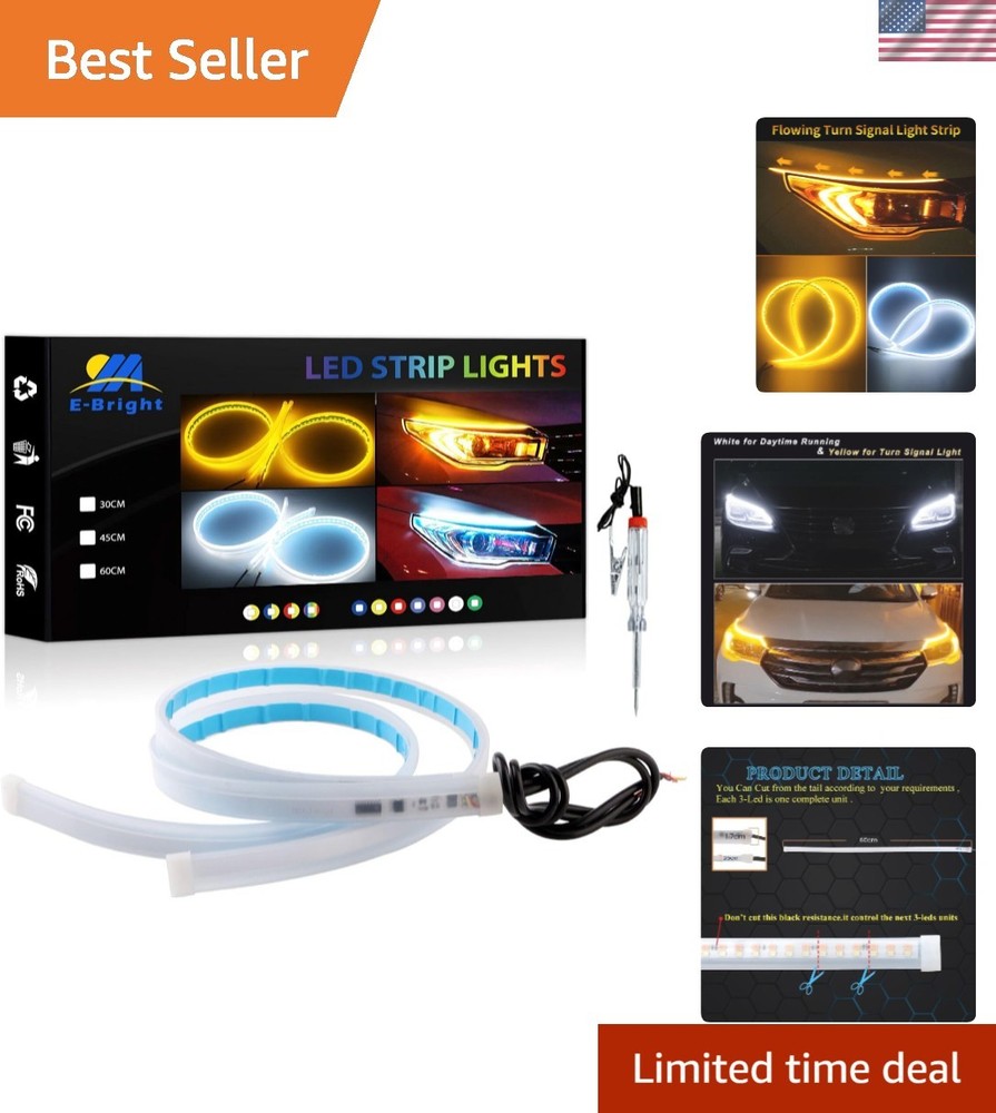Universal Fit 60cm LED Strip Lights for Cars & Motorcycles – Easy Install