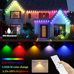 Permanent LED Outdoor Lights, RGB Outdoor Lights 150FT with 108 LED Eaves Lights