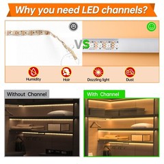 Muzata 6Pack 3.3FT/1M U Shape LED Aluminum Channel System with Cover End U1SW