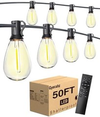 50FT Outdoor String Lights with 20+1 S11 LED Bulbs, Waterproof Dimmable Patio…