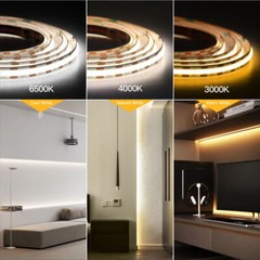 USB 5V COB LED Strip 8mm Cuttable Dimmable Tape Light Warm White For PC TV