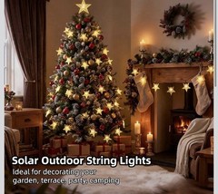 Twinkle Solar Star String Lights Outdoor Waterproof