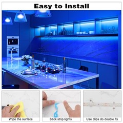 12V LED Light Strip IP65 Waterproof Blue LED Strip Lights 16.4ft/5m Cuttable …