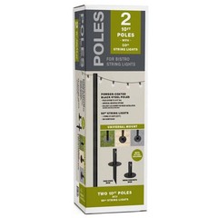 Two 10ft.Outdoor String Light Poles with 50 Light 50 ft.LED Plug in Globe Bulb S