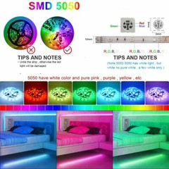 100ft LED Strip Lights 50ft 32ft Music Bluetooth APP Remote 5050 RGB Room Lights