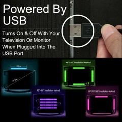 4 x 50CM TV LED Backlight USB 5050 RGB LED Strip Light Remote Kit 5V 30Leds/M