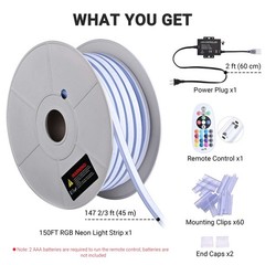 RGB Neon Rope Light 50/100ft Waterproof Outdoor Business 110V Strip Lamp Remote