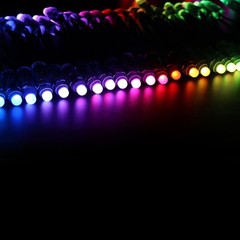 WS2811 Diffused Digital RGB LED Pixel Lights Black Wire Individually Addressa…