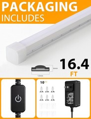 Flexible LED Neon Rope Lights, 12V Warm White 16.4ft for Bedroom Decoration