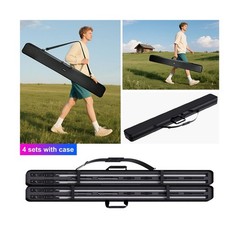 4Pack Professional 360 DJ Tube Light Bar Stand with Case Battery Powered IP65…